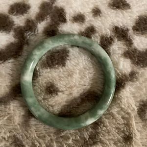 Natural Color Hand Carved Jadeite Bangle Bracelet 58mm Fashion